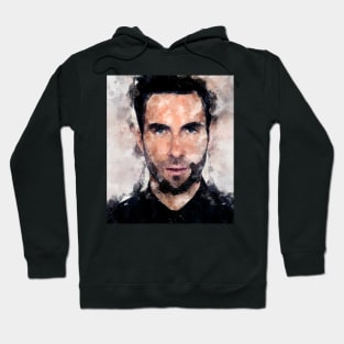 Adam Levine pop Portrait watercolour painting Hoodie